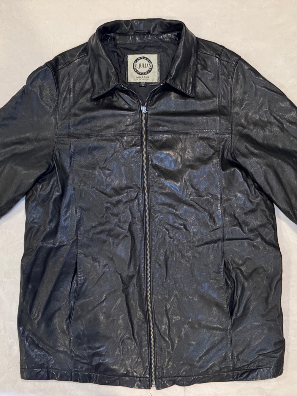 Wilson’s Leather Black Zip Jacket